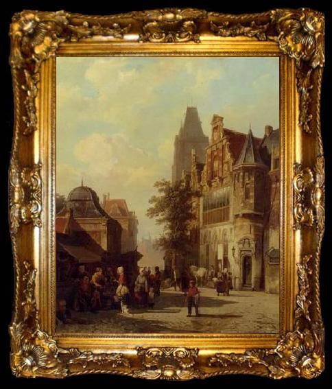 framed  unknow artist European city landscape, street landsacpe, construction, frontstore, building and architecture. 276, ta009-2